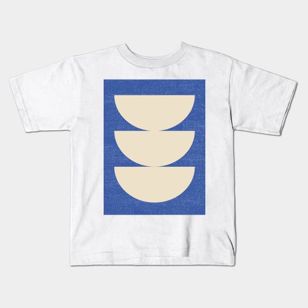 Half Circle 3 - Blue 2 Kids T-Shirt by moonlightprint